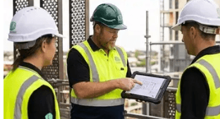 Construction workers on site in Adelaide