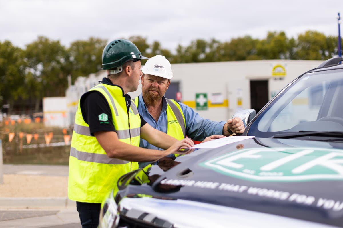 Construction workers on a building site in Sydney